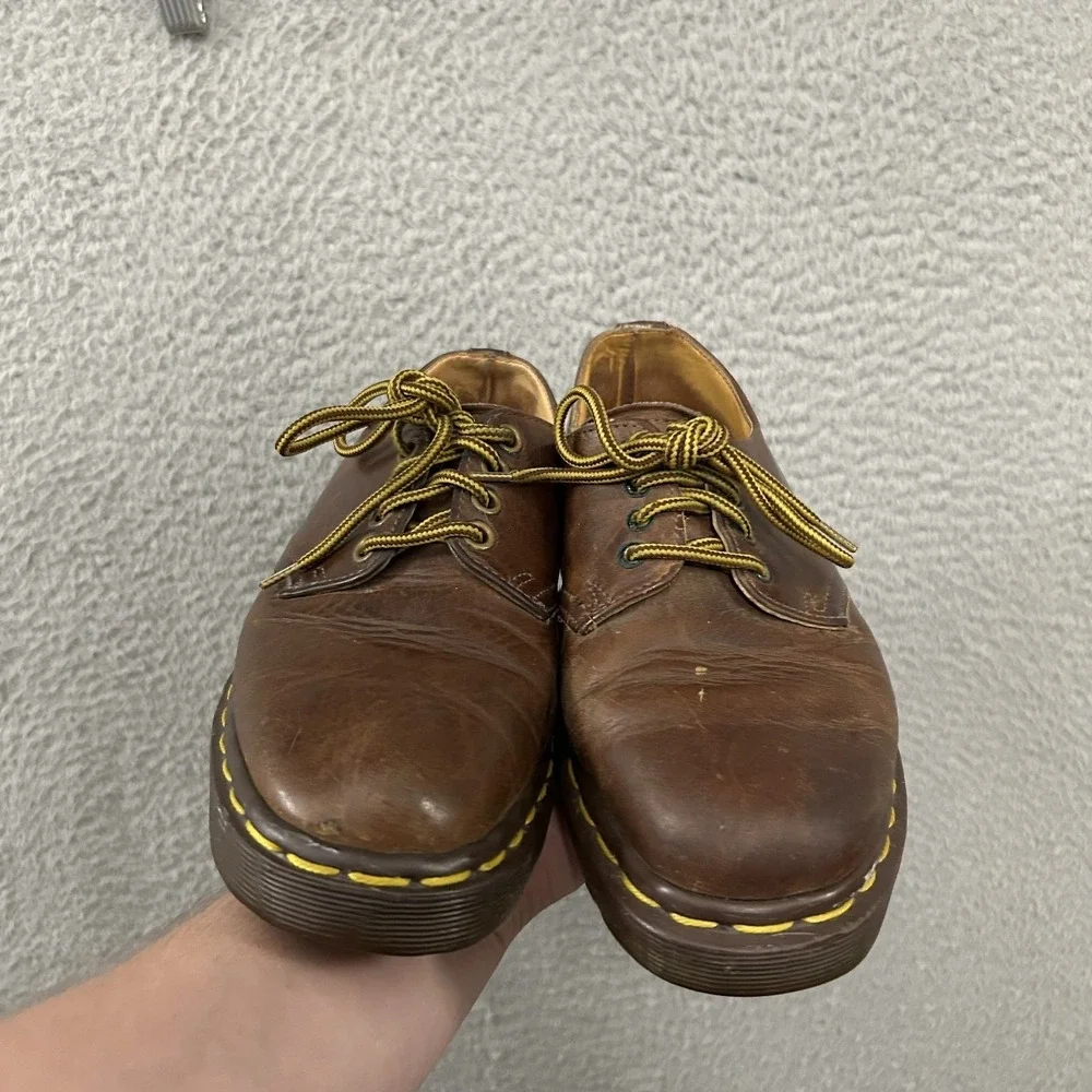Doc Marten Shoes Size 3 Brown Leather Kids Boys Junior 1461 Made In England